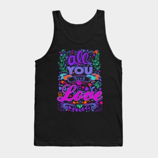 Retro Pop Art Lyrics - All You Need Is Love 2 Tank Top